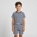 Kids' Nautical Stripe T-Shirt & Shorts Set – Navy & White