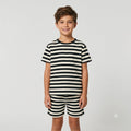Kids' Nautical Stripe T-Shirt & Shorts Set – Black & White