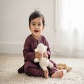 Kids' Mauve Cotton Kurta Pyjama Set | Embroidered Ethnic Wear